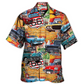 Vintage Historic Car Highway Road Hawaiian Shirt For Coastal Adventures And Warm Weather Wear