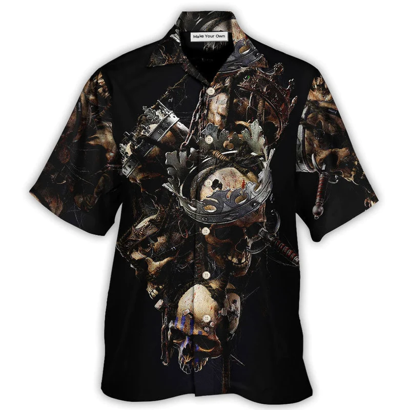 Skull Death King Hawaiian Shirt For Resort Getaways And Comfortable Summer Activities