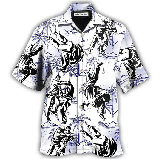 Tropical Judo Hawaiian Shirt For Summer Travel Coastal Events And Thoughtful Gift Giving