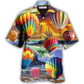 Air Balloon Hawaiian Shirt Artwork Detail For Tropical Trips And Casual Outings