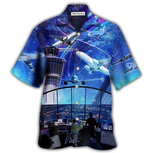 Airplane Air Traffic Controller Hawaiian Shirt For Summer Vacation And Beach Travel