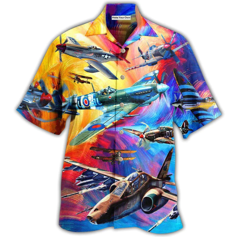 Aircraft Adventures Interesting Hawaiian Shirt For Summer Vacation And Beach Travel