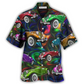 Retro Colorful Car Vibe Hawaiian Shirt For Coastal Adventures And Warm Weather Wear