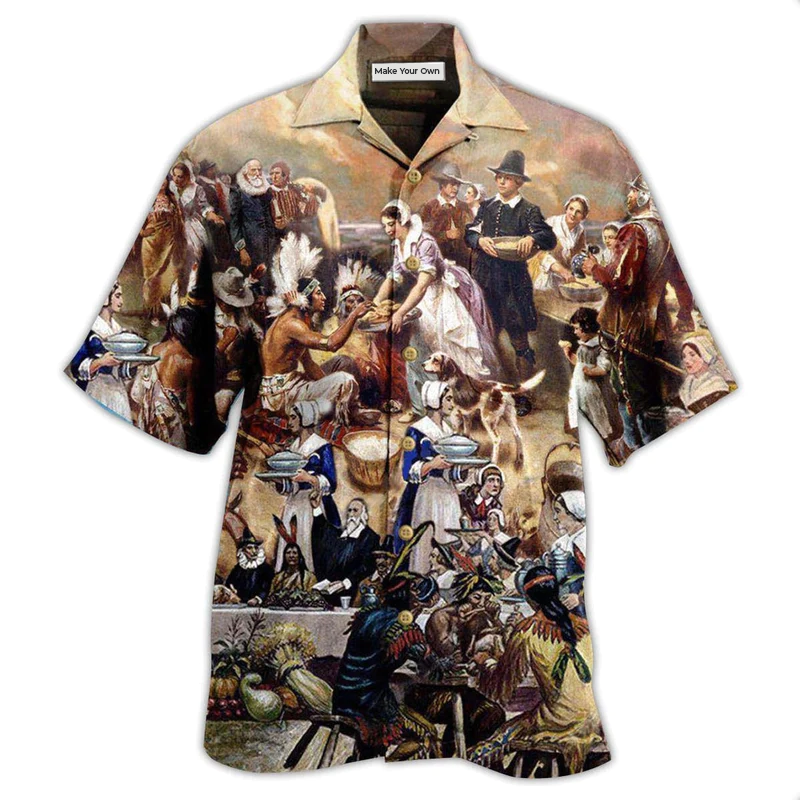 Thanksgiving Hawaiian Shirt For Island Holidays Summer Parties And Casual Outdoor Wear