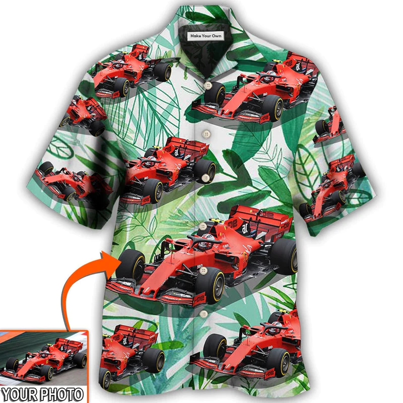 Tropical Car Formula Custom Photo Hawaiian Shirt For Coastal Adventures And Warm Weather Wear