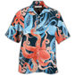 Colorful Octopus Ocean Hawaiian Shirt Pattern Detail For Summer Holidays And Outdoor Fun