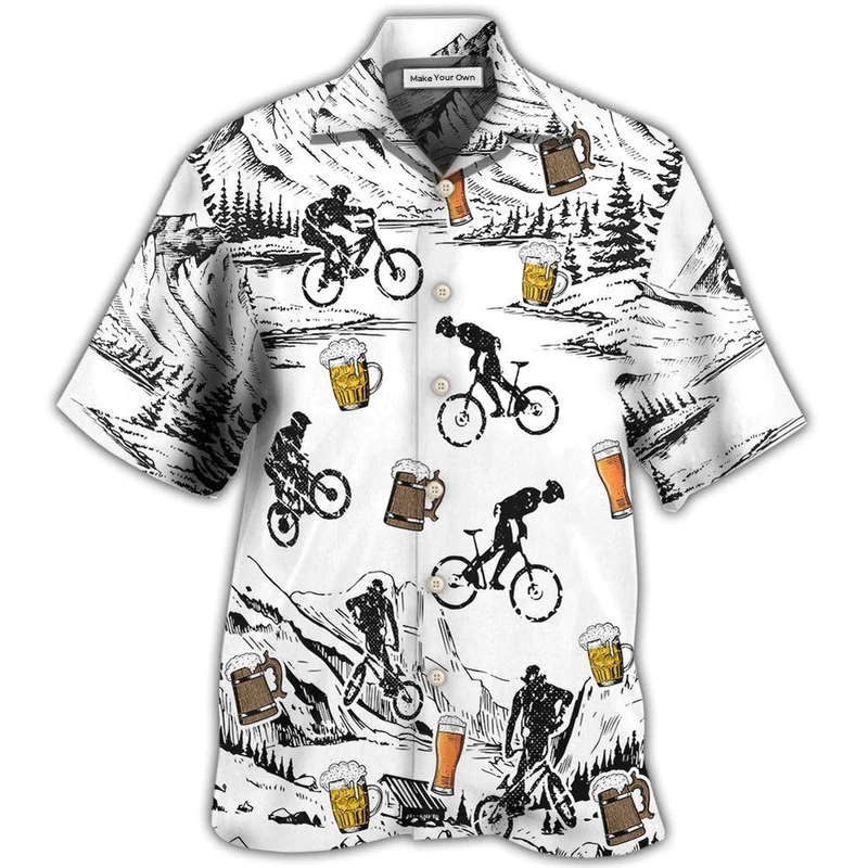 Beer Mountain Bikes Hawaiian Shirt For Resort Getaways And Comfortable Summer Activities