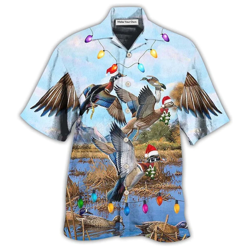Christmas Duck Hawaiian Shirt For Coastal Vacations Warm Weather Events And Daily Style