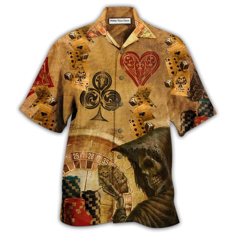 Vintage Casino Card Hand Hawaiian Shirt For Beach Getaways Resort Outings And Thoughtful Gifting