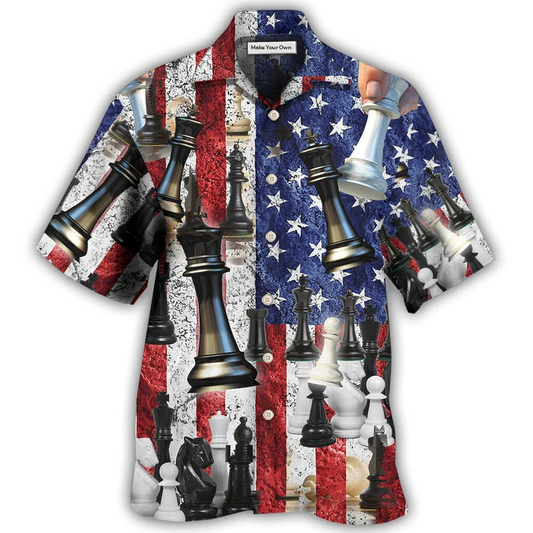 Chess Independence Day Celebrate Hawaiian Shirt Artwork View For Weekend Travel And Beach Style