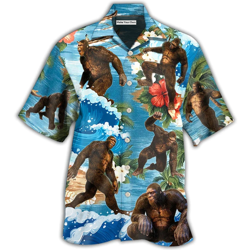 Tropical Mythical Forest Creature Hawaiian Shirt For Tropical Parties Vacation Travel And Casual Summer Style