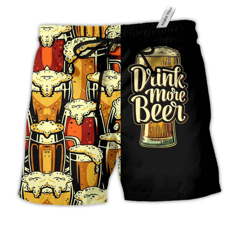 Beer Favorite Colorful Hawaiian Print Beach Shorts For Sunny Outdoor Celebrations