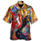 Colorful Guitar Galaxy Amazing Background Hawaiian Shirt For Warm Weather Adventures And Everyday Comfort