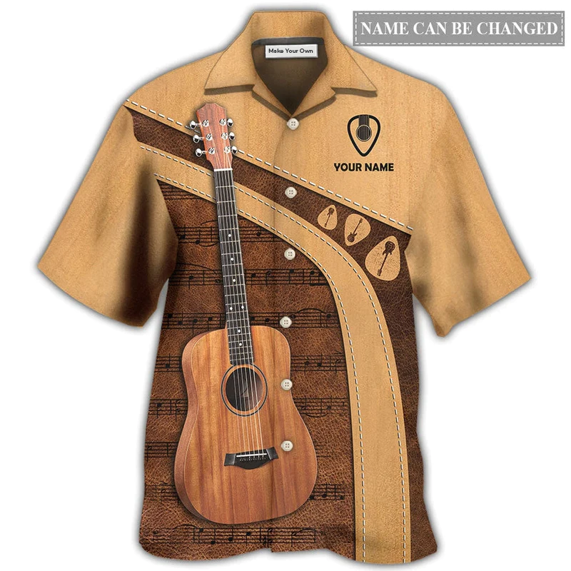 Guitar Old Guitarist Pick Personalized Hawaiian Shirt For Coastal Adventures And Warm Weather Wear