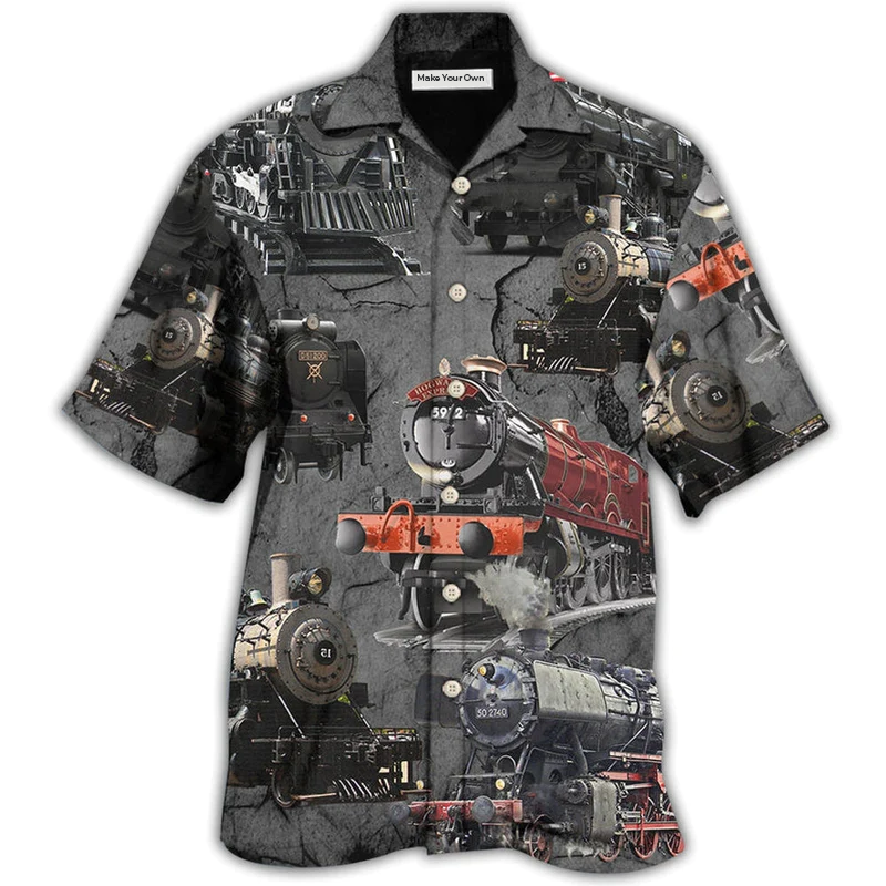 Train Hawaiian Shirt Pattern View For Lightweight Everyday Style