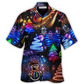 Neon Snowman Christmas Santa Hawaiian Shirt Design Detail For Beach Days And Holiday Travel