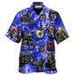 Blue Motorcycle Lightning Hawaiian Shirt Design Detail For Beach Days And Holiday Travel