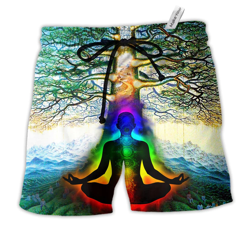 Yoga Peace Comes From Inside Tree Of Life Beach Shorts For Sports Fan Vacation Wear