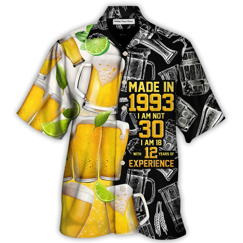Beer Drinking Hawaiian Shirt For Vacation Days And Relaxed Coastal Outings