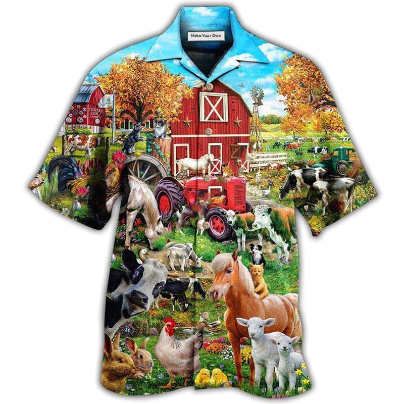 Farm Life Hawaiian Shirt For Tropical Parties Vacation Travel And Casual Summer Style
