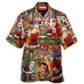 Festive Santa Christmas Hawaiian Shirt Tropical Styling View For Warm Weather Events