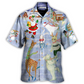 Christmas Holiday Ice Hawaiian Shirt Pattern Detail For Warm Weather Events