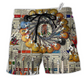 Music I Love Electric Guitar Hawaiian Print Beach Shorts For Resort Trips And Weekend Wear