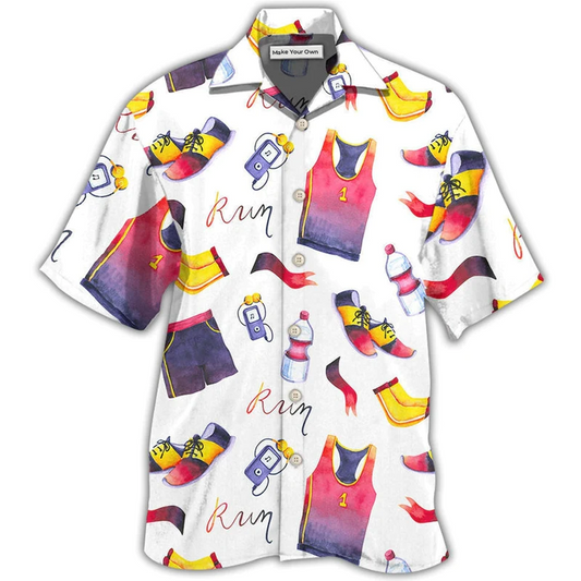 Marathon Running Hawaiian Shirt For Resort Holidays Beach Travel And Relaxed Casual Fashion
