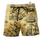Vintage Ocean Sailing Beach Shorts For Poolside Relaxation And Travel Ready Comfort