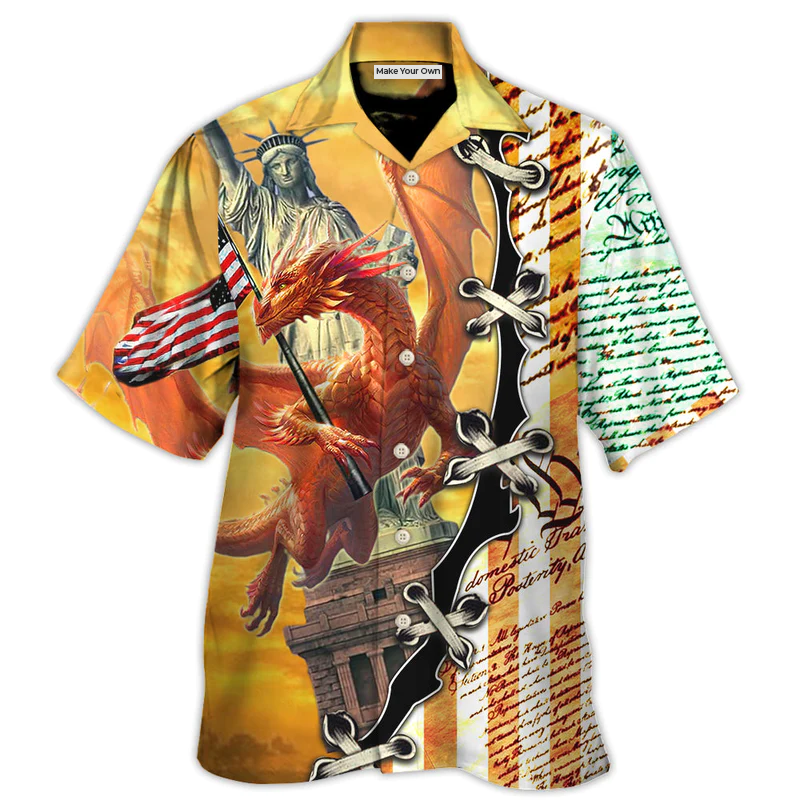 Dragon American Hawaiian Shirt For Island Vacations And Everyday Style
