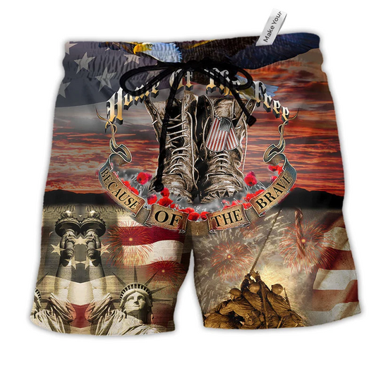 Veteran Proud To Be A Veteran Hawaiian Print Beach Shorts For Coastal Travel And Celebrations