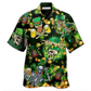 Skull Irish Beer Hawaiian Shirt Artwork Detail For Resort Trips And Outdoor Activities