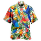 Red Parrot Grapefruit Flavor Hawaiian Shirt Design Detail For Sunny Adventures And Casual Wear