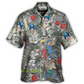 Tropical Cricket Leaf Hawaiian Shirt Design View For Resort Wear