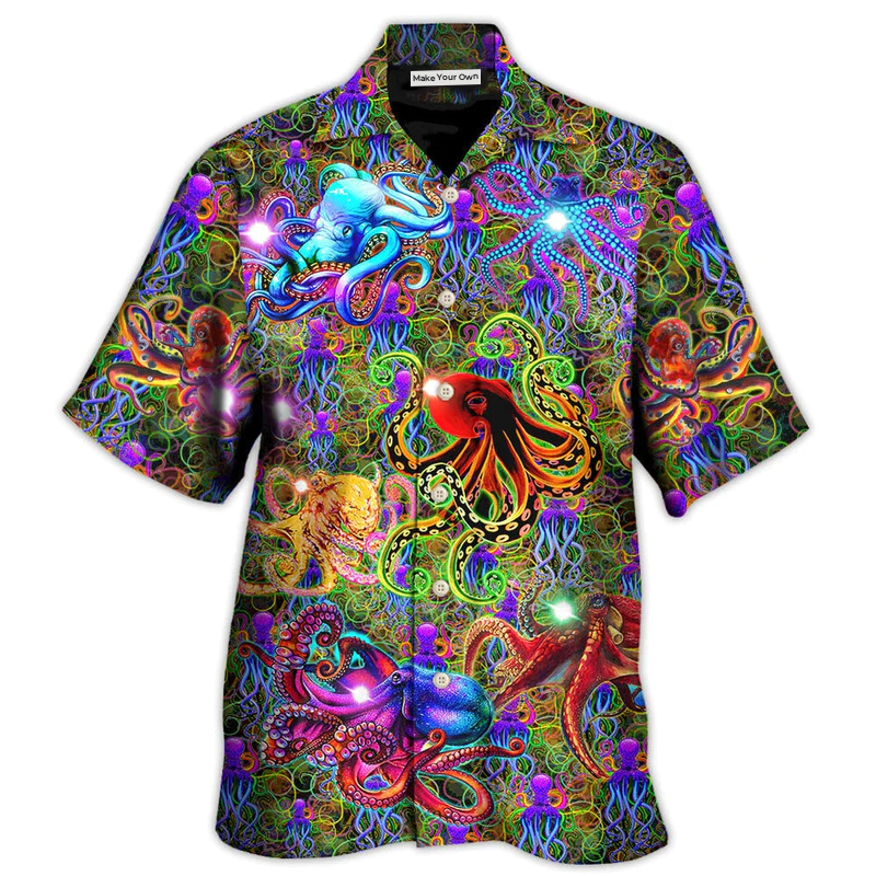 Octopus Full Nice Hawaiian Shirt Pattern Detail For Vacation Travel And Daily Wear