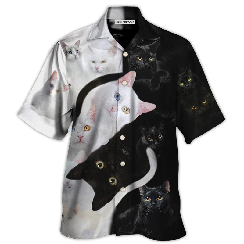 Cat Hawaiian Shirt For Summer Vacation And Beach Travel