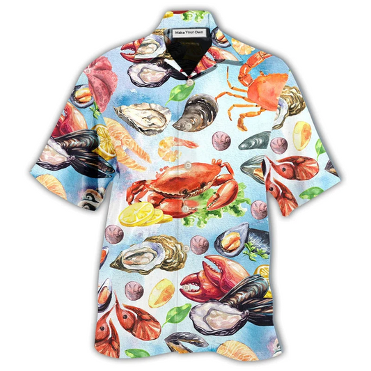 Food Seafood Hawaiian Shirt Pattern View For Lightweight Everyday Style