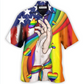 Rainbow Pride Hand Hawaiian Shirt For Poolside Relaxation And Sunny Getaways