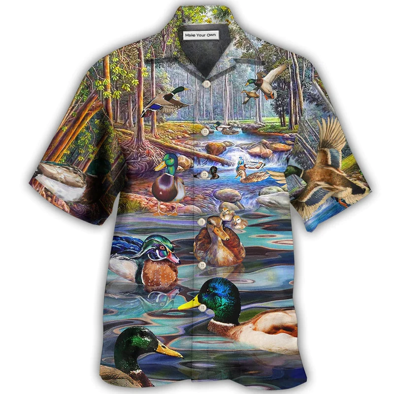 Duck Hawaiian Shirt For Vacation Getaways Resort Wear And Casual Celebrations