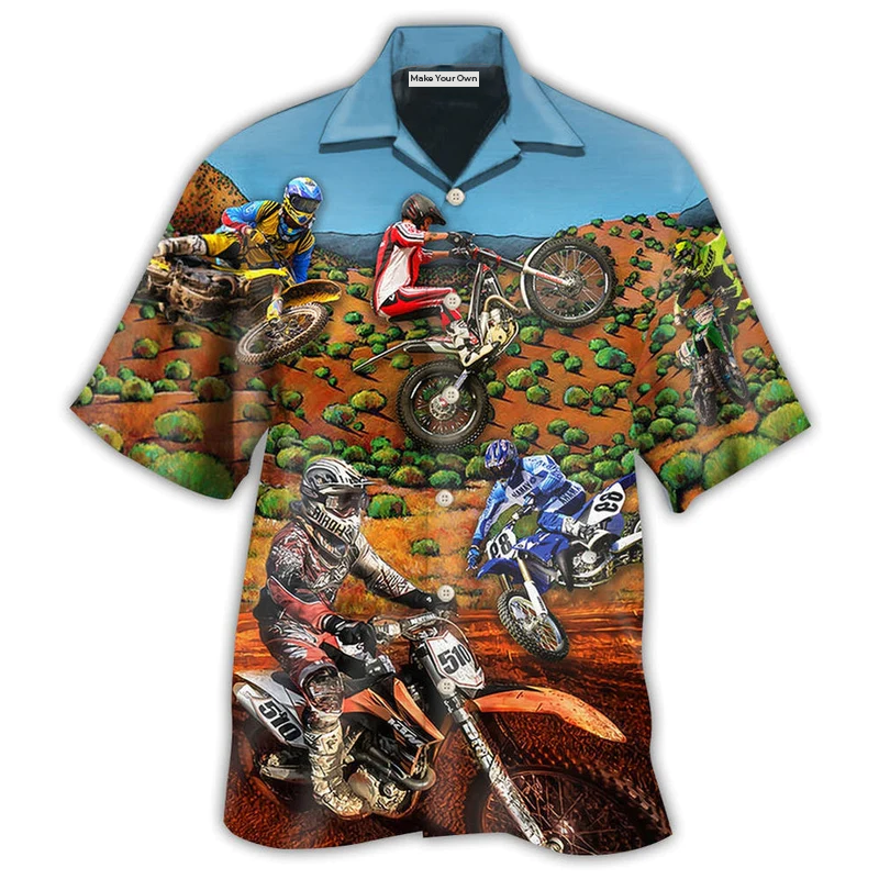 Dirt Bike Hawaiian Shirt For Resort Holidays Beach Travel And Relaxed Casual Fashion