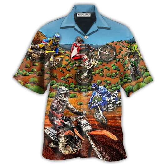 Dirt Bike Hawaiian Shirt For Resort Holidays Beach Travel And Relaxed Casual Fashion