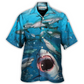 Shark Hunt Packs Hawaiian Shirt Design Detail For Beach Days And Holiday Travel