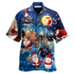 Christmas Santa Gifts Night Hawaiian Shirt For Vacation Days And Relaxed Coastal Outings