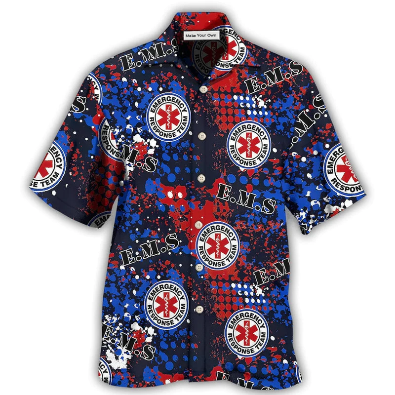First Responder Tribute Hawaiian Shirt For Tropical Parties Vacation Travel And Casual Summer Style