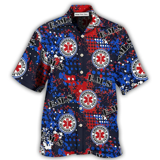 First Responder Tribute Hawaiian Shirt For Tropical Parties Vacation Travel And Casual Summer Style