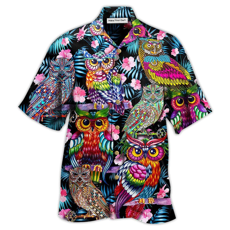 Floral Owl Nice Hawaiian Shirt For Poolside Relaxation And Sunny Getaways