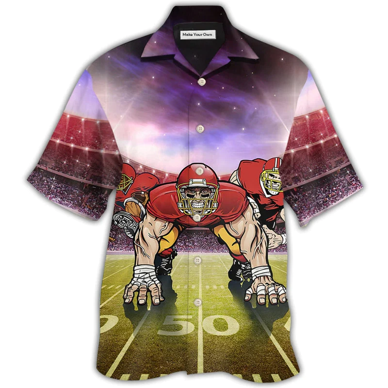 American Football Hawaiian Shirt For Resort Travel Summer Outings And Casual Gatherings