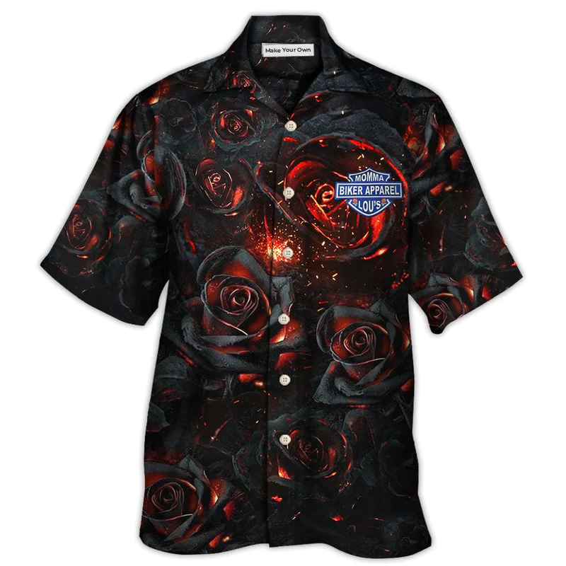 Floral Rose Burning Hawaiian Shirt For Coastal Adventures And Warm Weather Wear