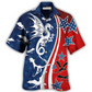 Dragon Independence Day American Hawaiian Shirt For Vacation Days And Relaxed Coastal Outings