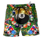 Billiard Warning Pool Shark On Duty Billiard Beach Shorts For Ocean Lover Vacation Wear